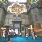 Istanbul, tourists in Hagia Sophia