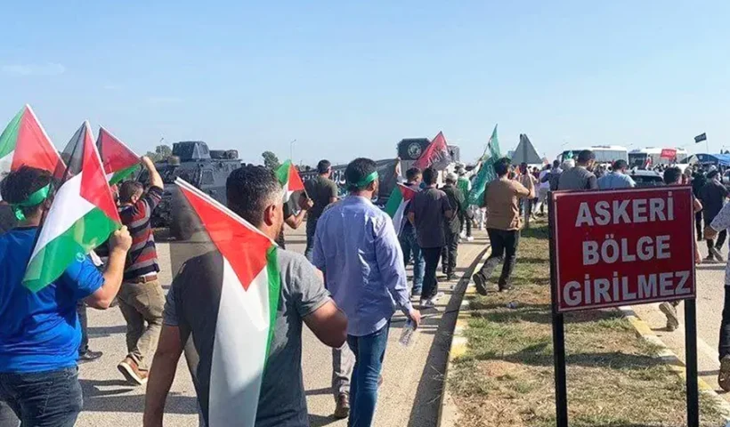 Turkey, protest in support of Palestine at İncirlik