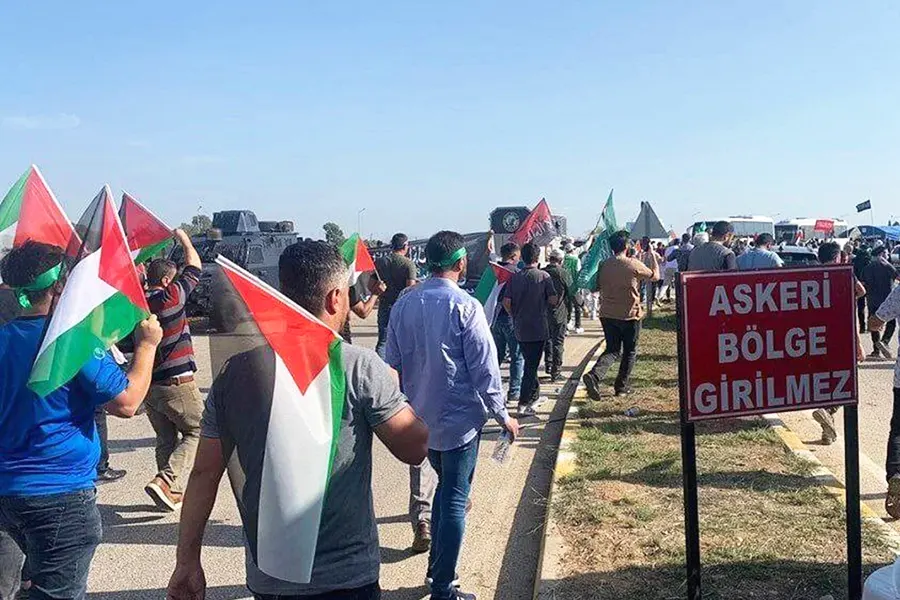 Turkey, protest in support of Palestine at İncirlik