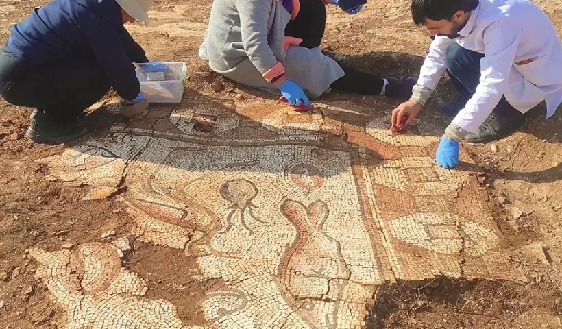 arqueólogos, mosaicos romanos en Mardin