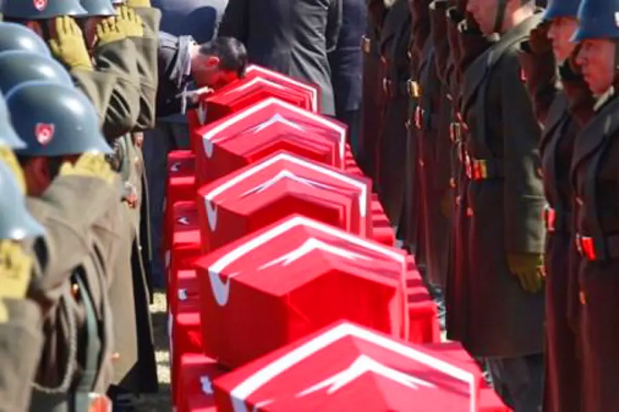 Turkey, funeral for dead soldiers