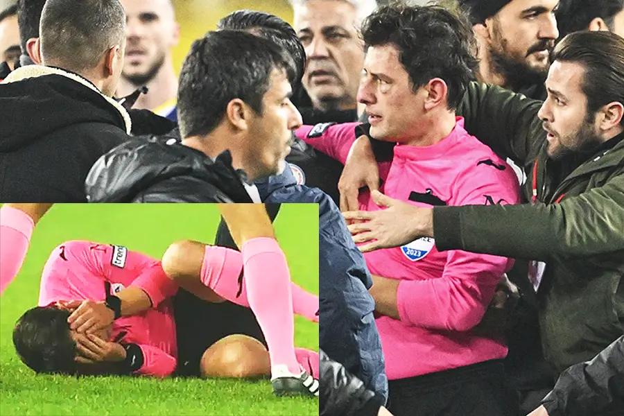 Turkish League, referee assaulted