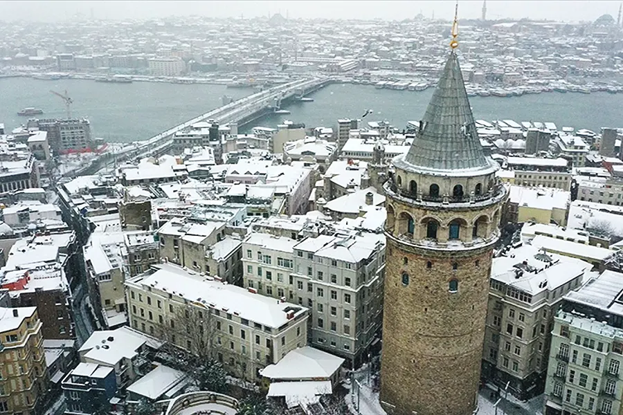 Istanbul covered by snow