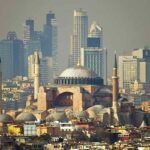 Istanbul, skyscrapers and Hagia Sophia