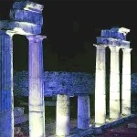 ruinas de Hierápolis de noche