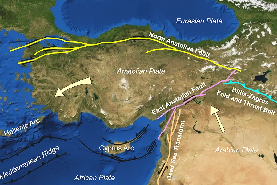 tectonic faults in Turkey