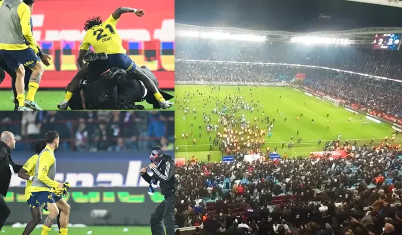 invasión de campo durante el partido Trabzonspor-Fenerbahçe