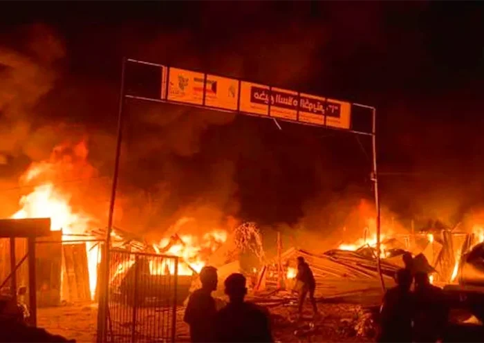 bombardeo israelí de un campo en Rafah