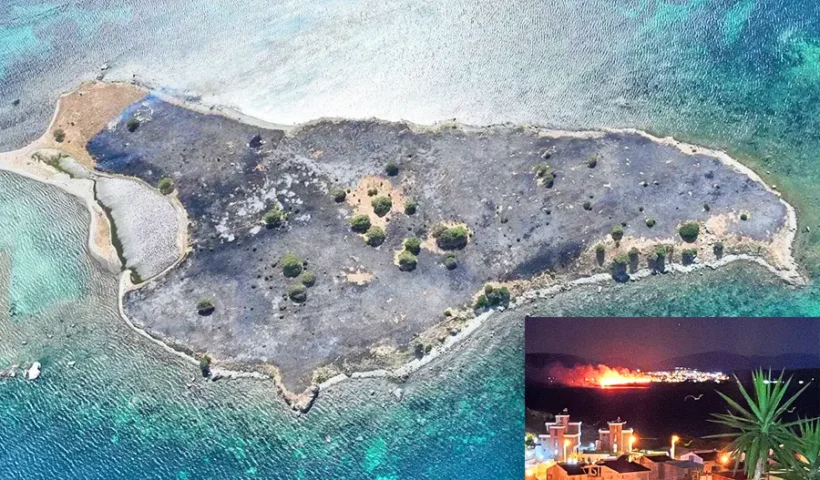 Turkey, fire on an island