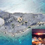 Turquía, incendio de una isla