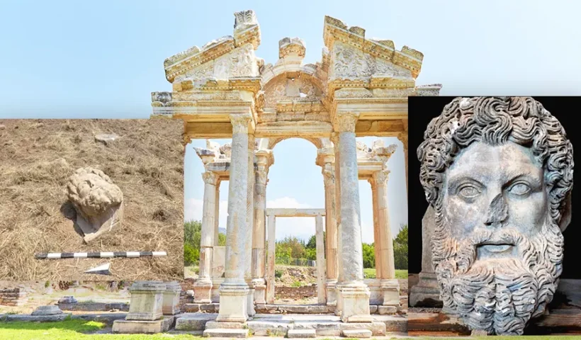 arqueología, cabeza de Zeus hallada en Afrodisias