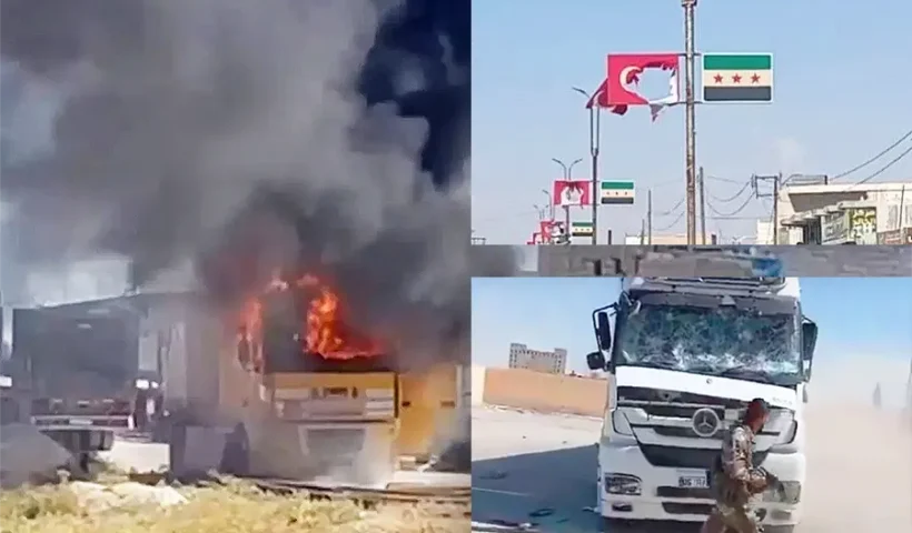 protests against Turkey in Northern Syria