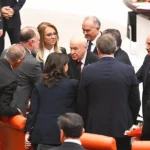Bahçeli shakes hands with DEM party