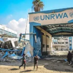 UNRWA building attacked by Israel in Gaza
