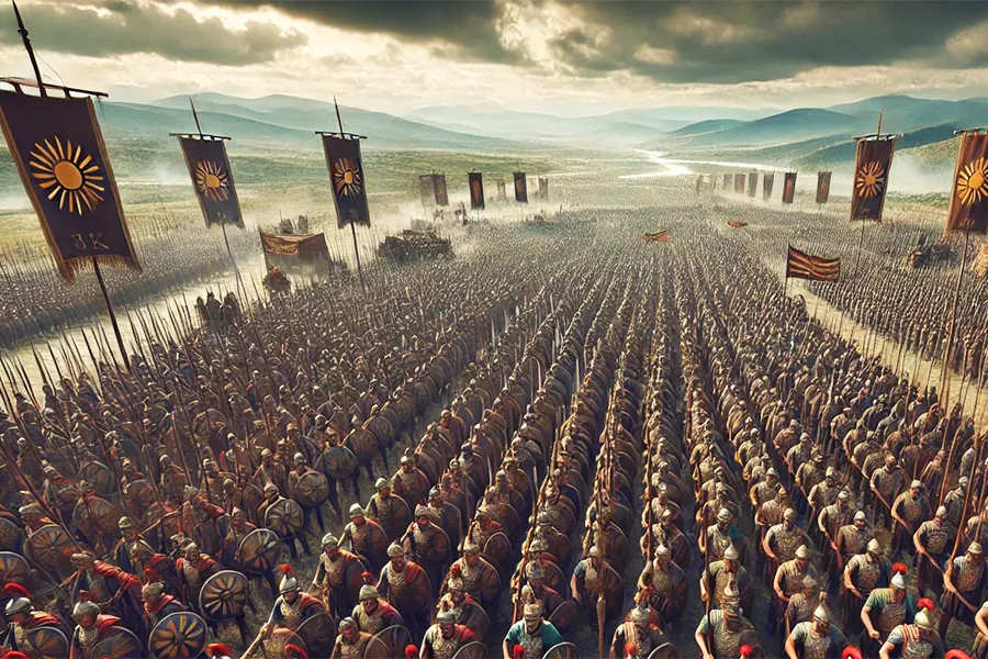 falanges durante la batalla del Gránico (IA)