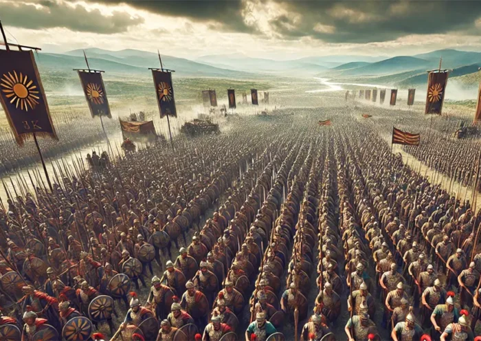 phalanx formation in the Battle of the Granicus (AI)