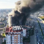 fire in a building in Antalya