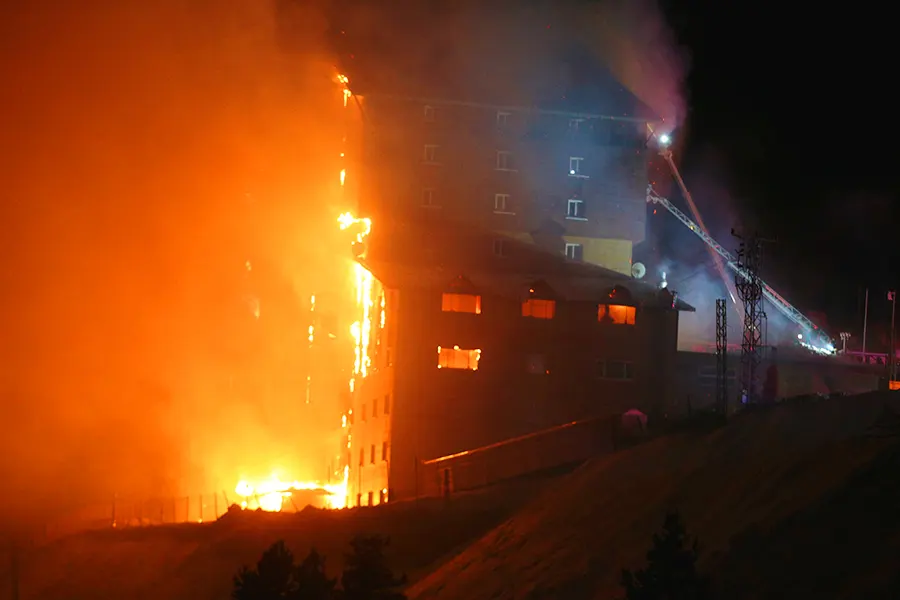 incendio del Hotel Gran Kartal en Bolu