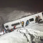 accidente de autobús durante las nevadas en Turquía