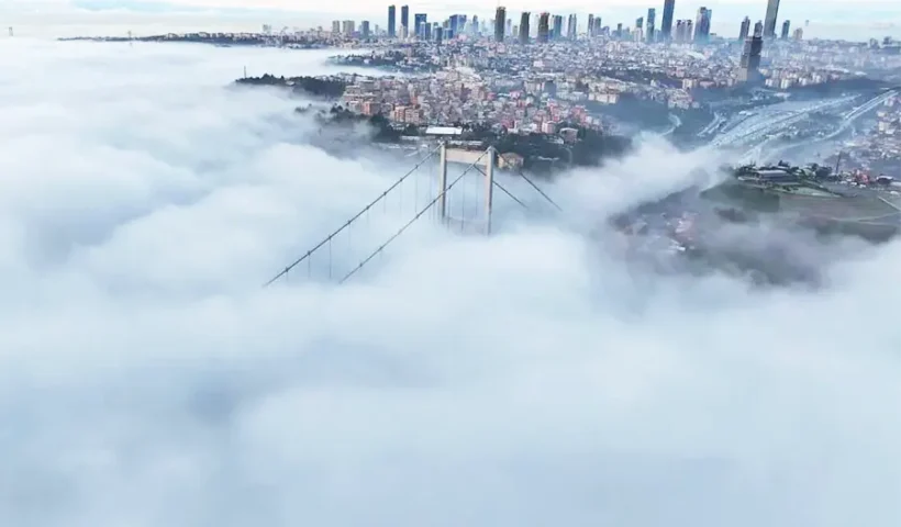 Istanbul, fog in the Bosphorus