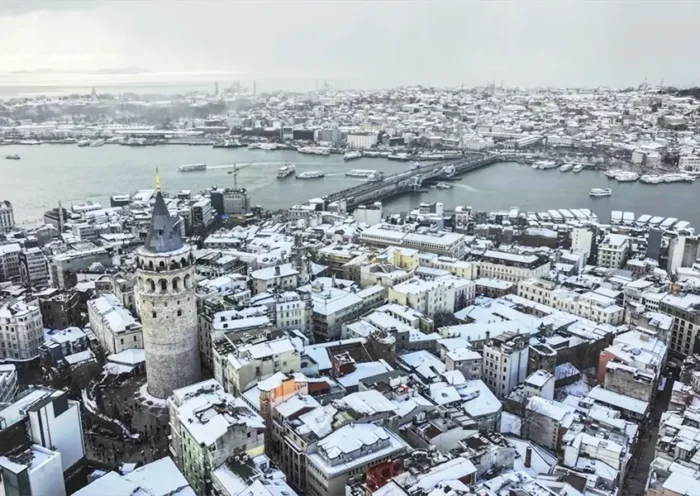 Istanbul covered by snow