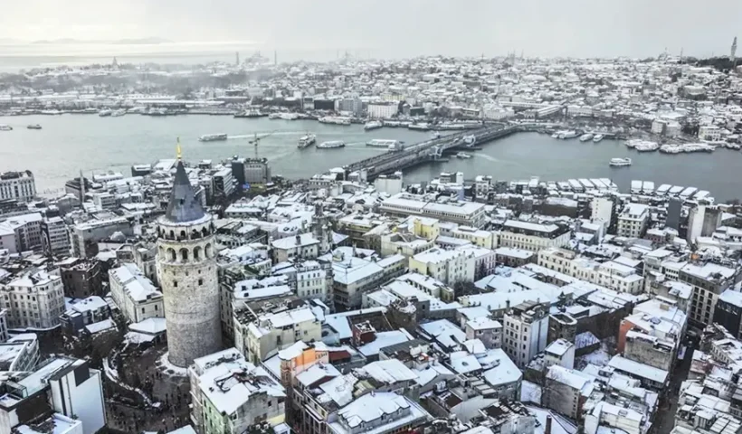 Istanbul covered by snow