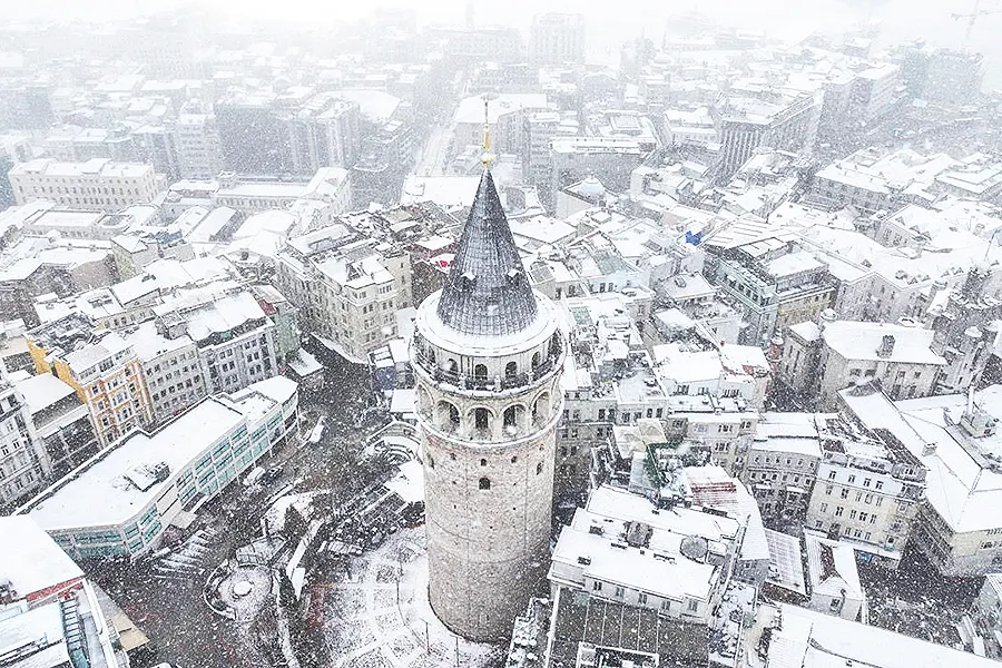 nevadas en Galata, Estambul