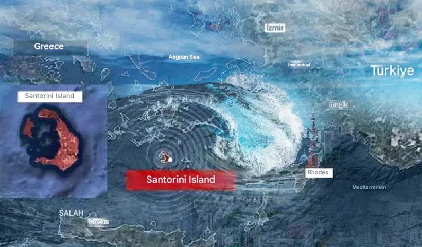 Santorini, tsunami en el Egeo