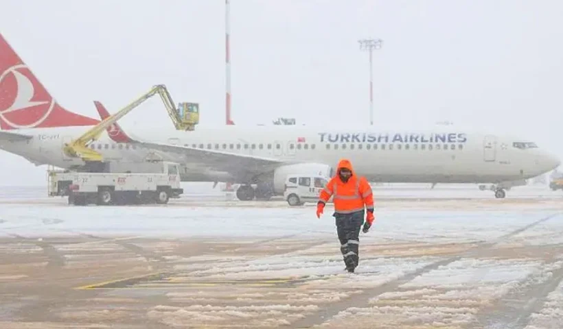 snow storm at Istanbul Airport