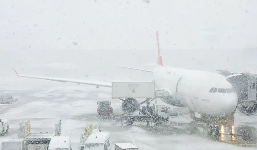 snowfall at Istanbul Airport