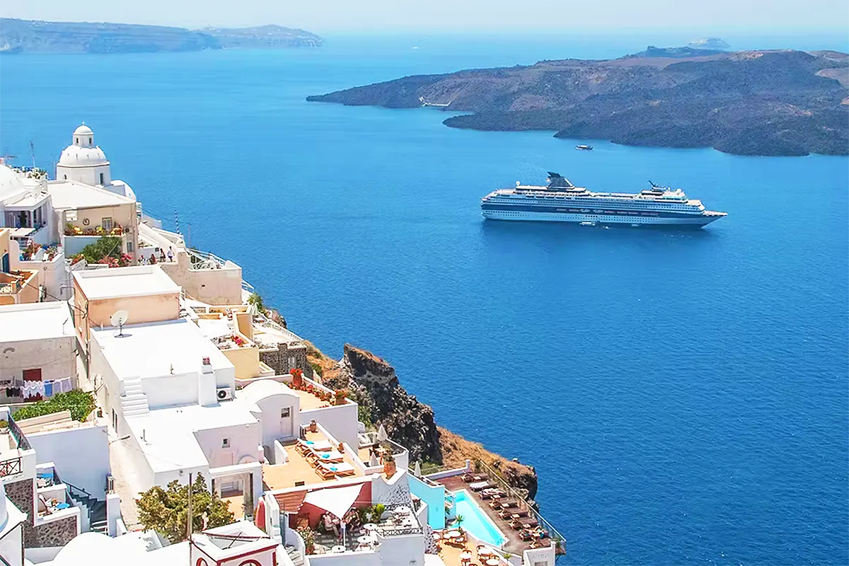 crucero en Santorini