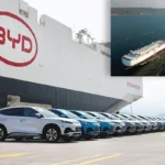 barco con coches de BYD