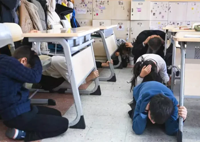 earthquake training at Istanbul schools