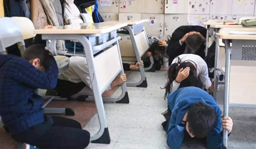 earthquake training at Istanbul schools