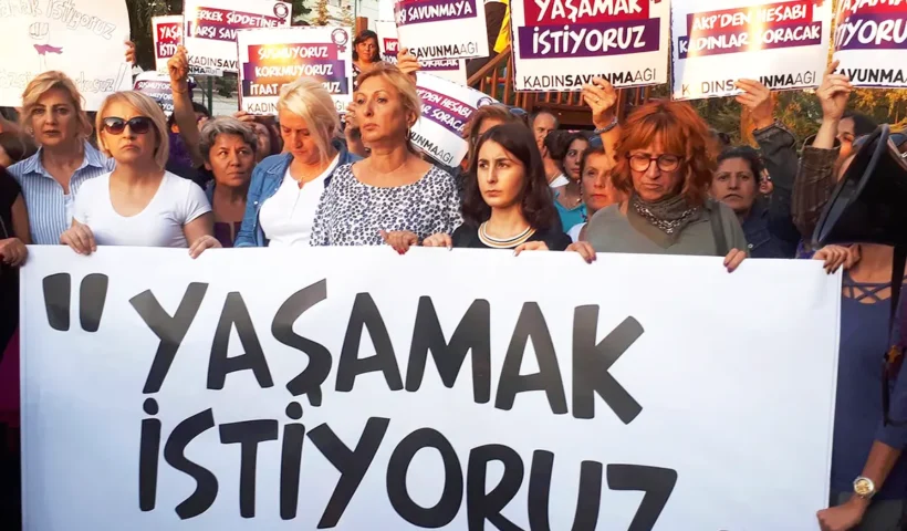 women protest against gender-based violence