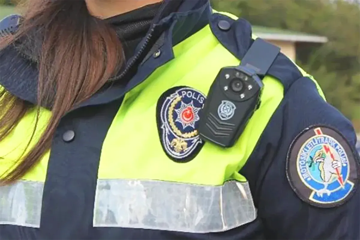 Turkish police woman with body cam