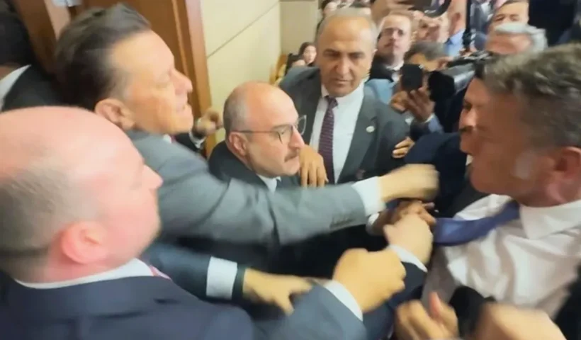 brawl in the Turkish parliament