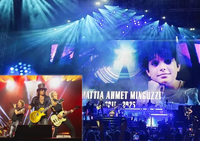 homenaje a Mattia Minguzzi durante el concierto de Guns N' Roses