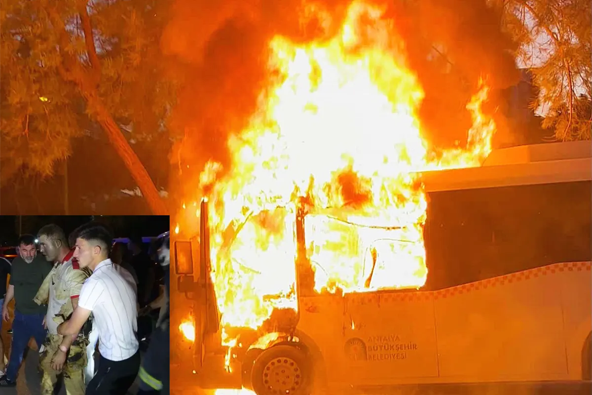 incendio de un autobús en Antalya