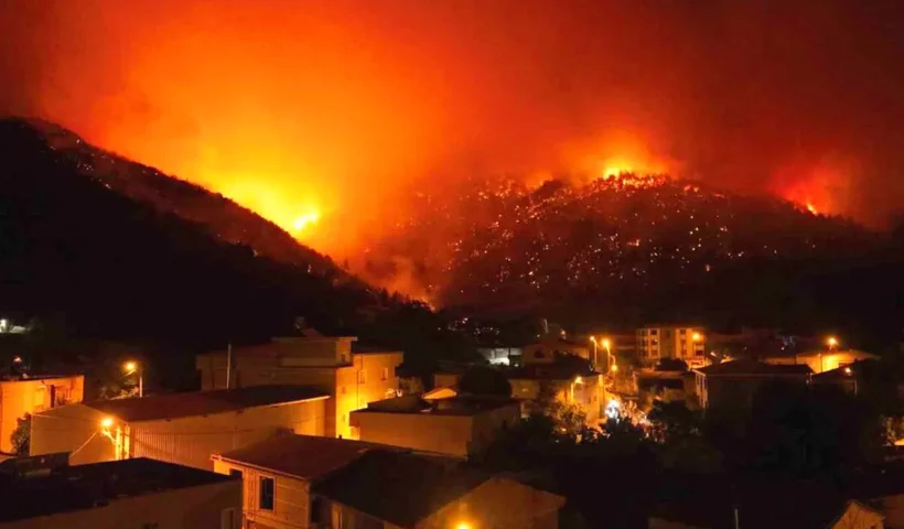 forest fires in Bursa, Turkey