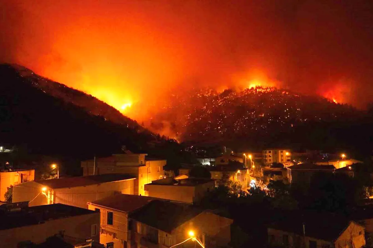 forest fires in Bursa, Turkey