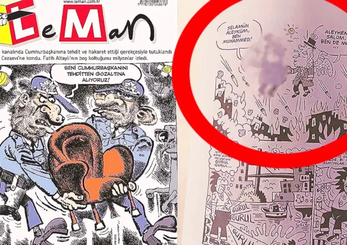 caricatura de Mahoma en la revista Leman