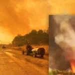 tornado de fuego durante los incendios en Turquía