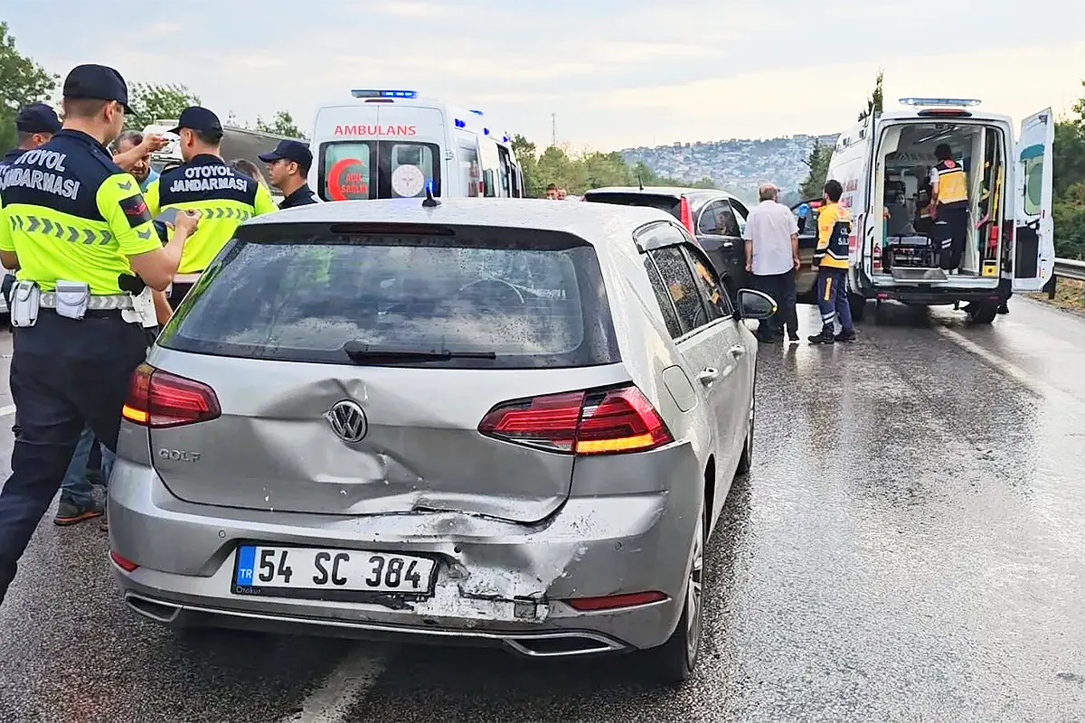 car pile-up in a highway in Turkey