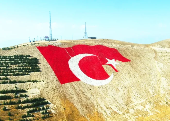 gigantic Turkish flag