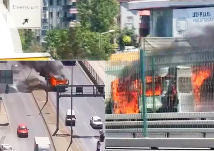 incendio en una autopista de Estambul