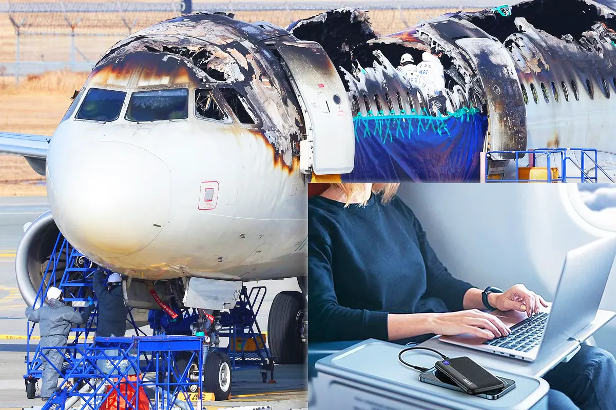 incendio de powerbank en un avión