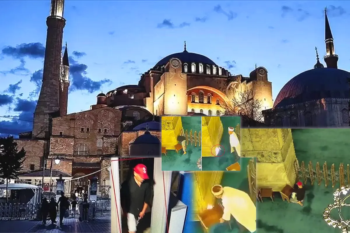 man arrested after setting fire to Hagia Sophia