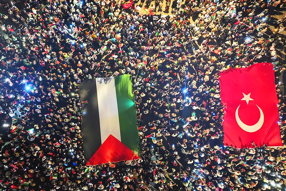 protest in Istanbul in support of Gaza