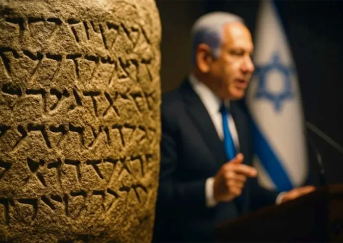Netanyahu, Hebrew inscription